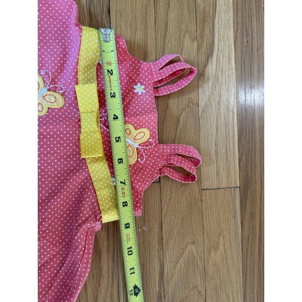 BLUEBERI BOULEVARD 12 Months Girls Sundress Coral w/ Flowers & Butterflies EUC‌ - Picture 5 of 9
